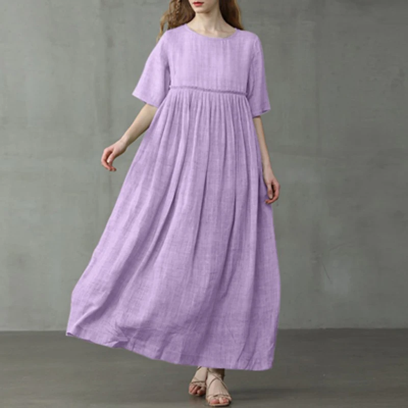 Women Elegant Solid Cotton Linen Hem Dress 2022 Summer Short Sleeve A-Line Long Dress Streetwear Casual Crew Neck Loose Dress
Women Elegant Solid Cotton Linen Hem Dress 2022 Summer Short Sleeve A-Line Long Dress Streetwear Casual Crew Neck Loose Dress