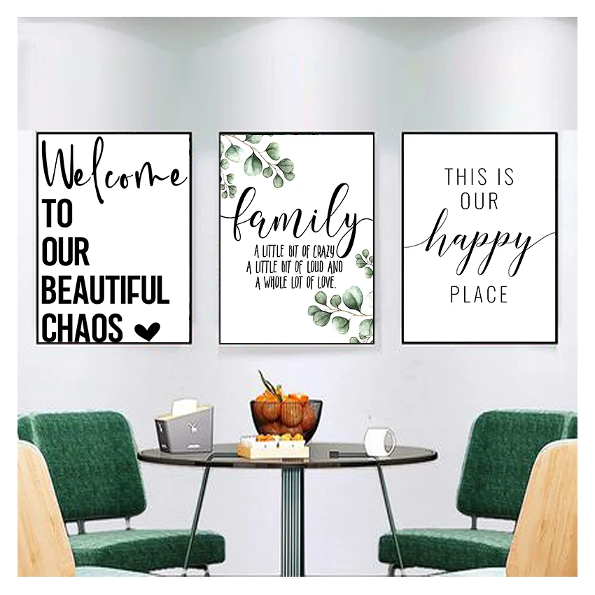 Nordic Style Modern Print for Living Room Family Simple Quote Picture Green Leaves Poster Black White Wall Art Canvas Painting
Nordic Style Modern Print for Living Room Family Simple Quote Picture Green Leaves Poster Black White Wall Art Canvas Painting