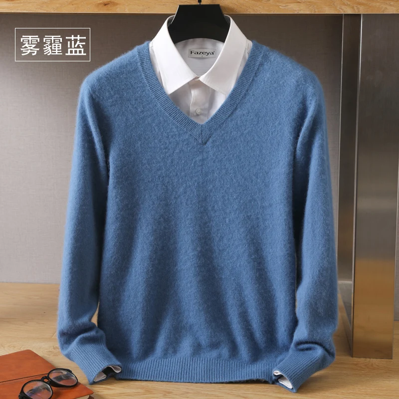 Autumn And Winter High-Quality Mink Wool Sweater Men Pullover Round Neck Long-Sleeved Bottom Knitted Cashmere V-Neck Large Loose
Autumn And Winter High-Quality Mink Wool Sweater Men Pullover Round Neck Long-Sleeved Bottom Knitted Cashmere V-Neck Large Loose