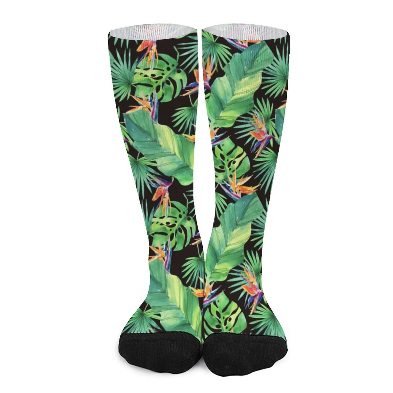 

Jungle Tropical Print Stockings Women Men Bird of Paradise Socks Medium Soft Korean Socks Sweat Design Socks Birthday Present
