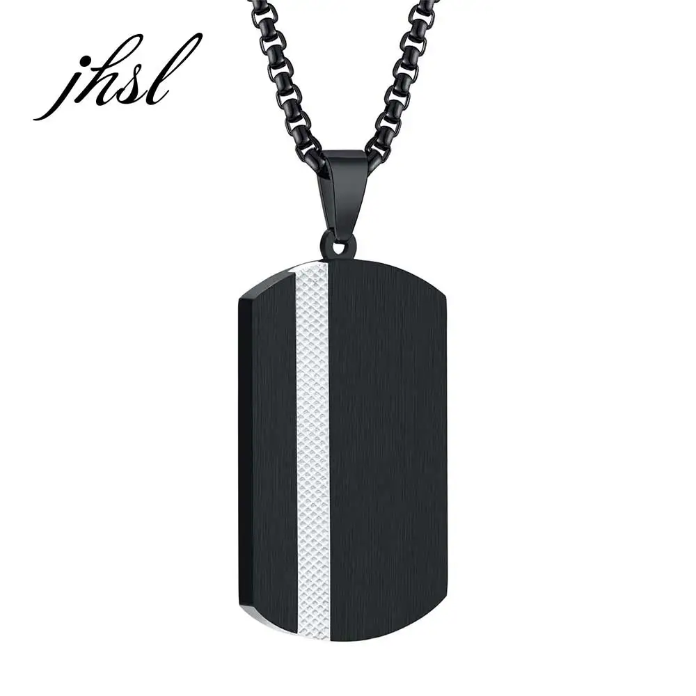 JHSL Male Men Blank Rectangle Black Tag Pendant Statement Necklace Fashion Jewelry Chain Stainless Steel Silver Color
JHSL Male Men Blank Rectangle Black Tag Pendant Statement Necklace Fashion Jewelry Chain Stainless Steel Silver Color