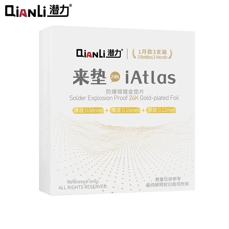 Qianli iAtlas 24k solder Explosion Proof Gold-plated Foil Gasket for Mainboard Middle Frame Chip Filling Reballing Repair tools
Qianli iAtlas 24k solder Explosion Proof Gold-plated Foil Gasket for Mainboard Middle Frame Chip Filling Reballing Repair tools