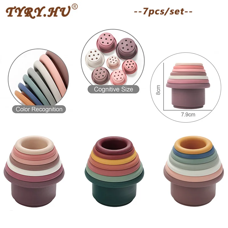 TYRY.HU 7pcs/Set Silicone Stacked Cups Baby Silicone Building Block Toy BPA Free Hourglass Toy Baby Montessori Education Toys
TYRY.HU 7pcs/Set Silicone Stacked Cups Baby Silicone Building Block Toy BPA Free Hourglass Toy Baby Montessori Education Toys