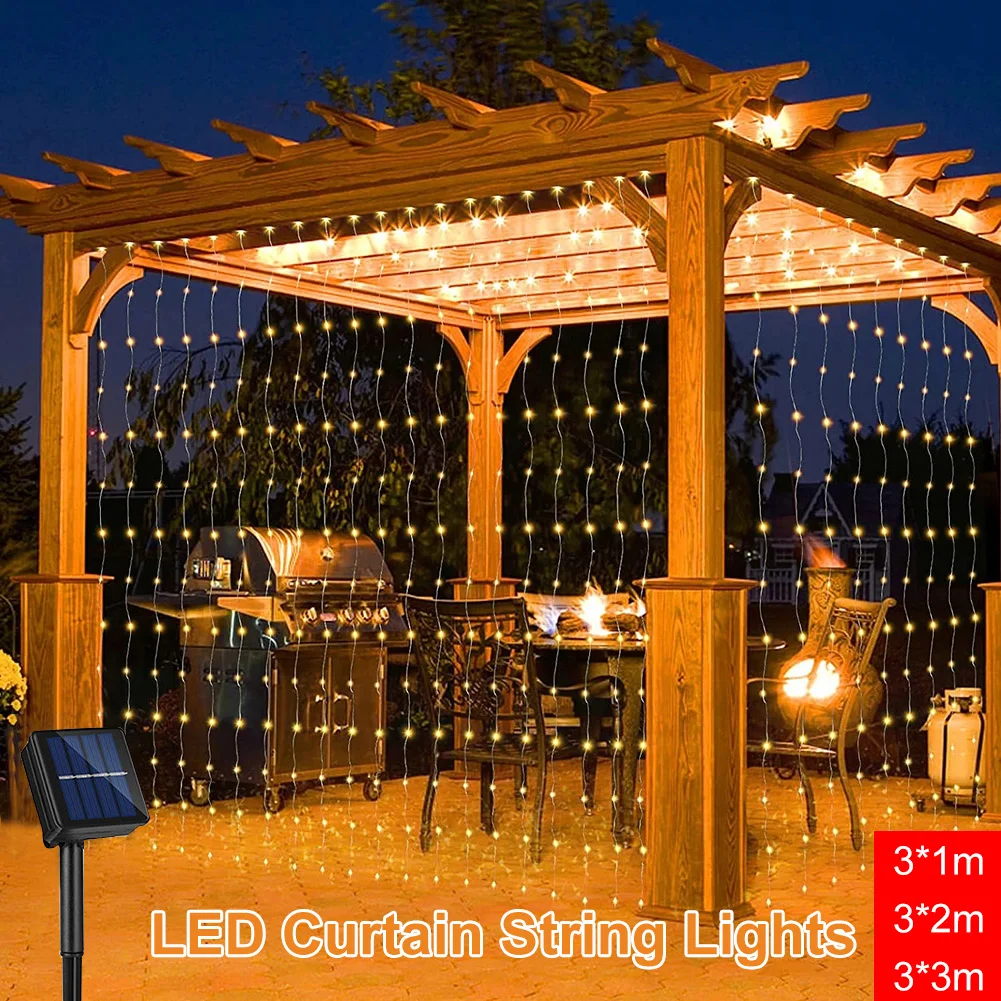 Solar Curtain Light Outdoor LED String Lights Waterproof Copper Wire Fairy Garland String Lights for Home Garland Curtain Light
Solar Curtain Light Outdoor LED String Lights Waterproof Copper Wire Fairy Garland String Lights for Home Garland Curtain Light