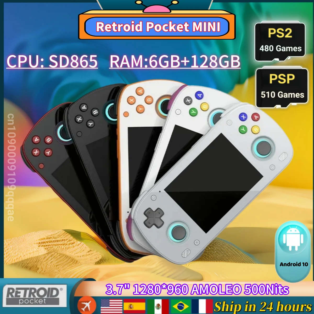 Retroid Pocket MINI Ретро Портативный игровой видеоплеер Консоль 3 7-дюймовый OLED HD-экран