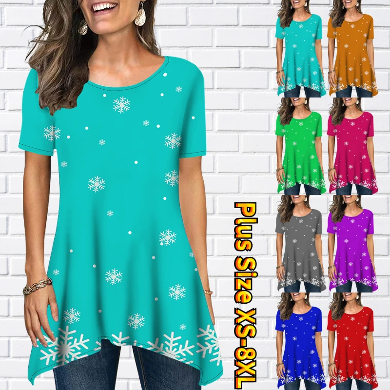 2023 New Summer Women's New Design Printing T-shirt Round Neck Loose Short Sleeve Round Neck Oversized Tops Tee Shirt XS-8XL
2023 New Summer Women's New Design Printing T-shirt Round Neck Loose Short Sleeve Round Neck Oversized Tops Tee Shirt XS-8XL