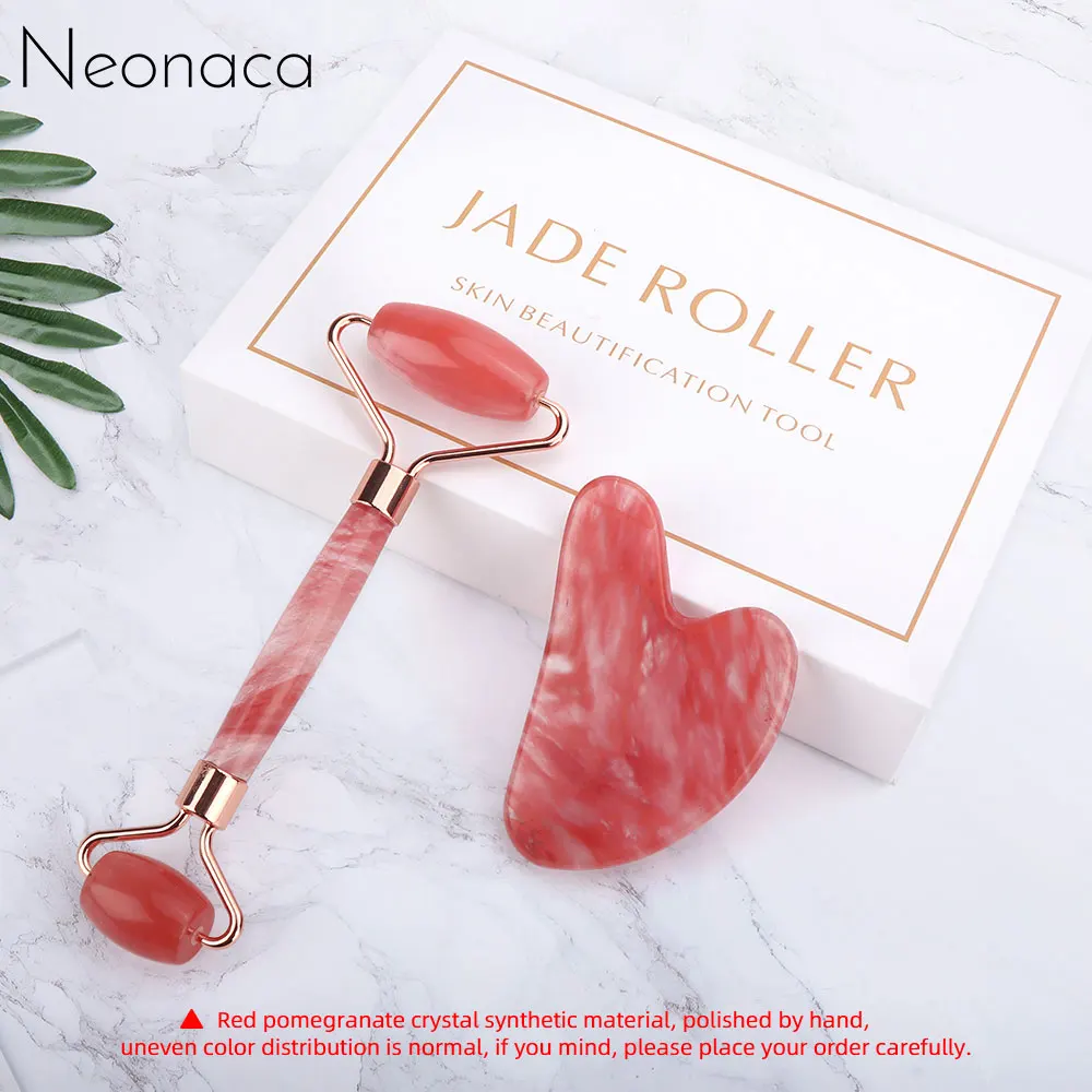 Red Pomegranate Crystal MassageRoller Guasha Scrape Board Set Jade Roller Face Lift Wrinkle Remover Skin Care Beauty Device
Red Pomegranate Crystal MassageRoller Guasha Scrape Board Set Jade Roller Face Lift Wrinkle Remover Skin Care Beauty Device