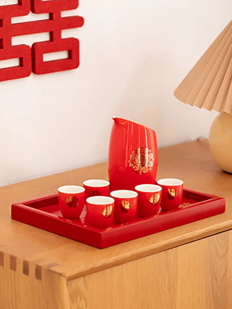 Red Chinese Style Traditional Wedding Celebration Wine Set Luxury Ceramic Gift Cross-cupped Wine Bar Hotel Coffee Pot and Cup
Red Chinese Style Traditional Wedding Celebration Wine Set Luxury Ceramic Gift Cross-cupped Wine Bar Hotel Coffee Pot and Cup