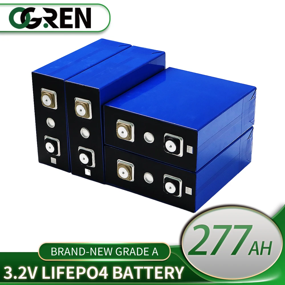 3.2V 280Ah Lifepo4 Solar Battery 1-32PCS Grade A Lithium Iron Phosphate Battery 12V 24V 36V For RV Golf Cart Boat Yacht Forklift
3.2V 280Ah Lifepo4 Solar Battery 1-32PCS Grade A Lithium Iron Phosphate Battery 12V 24V 36V For RV Golf Cart Boat Yacht Forklift