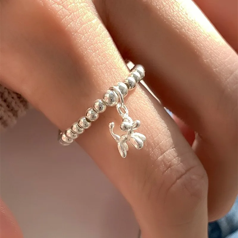 FMILY Minimalist 925 Sterling Silver Cute Balloon Puppy Ring Fashion Beads Literary Temperament Hip-hop Gift for Girlfriend
FMILY Minimalist 925 Sterling Silver Cute Balloon Puppy Ring Fashion Beads Literary Temperament Hip-hop Gift for Girlfriend
