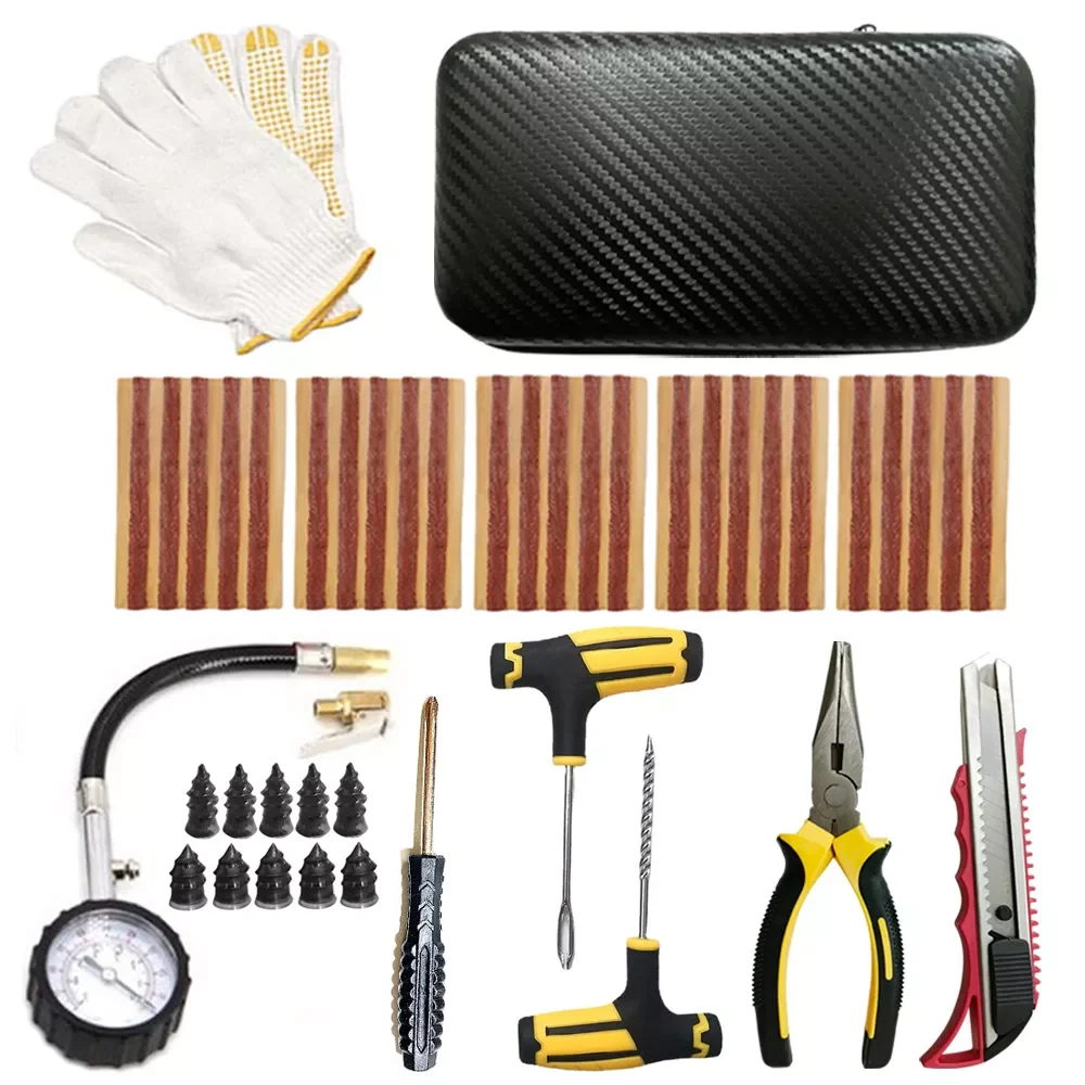Car Tire Repair Kit Tubeless Tyre Puncture Repair rubber Studding Tool Set Bike Tire Replacement Motorcycle Tire Repair Tool
Car Tire Repair Kit Tubeless Tyre Puncture Repair rubber Studding Tool Set Bike Tire Replacement Motorcycle Tire Repair Tool