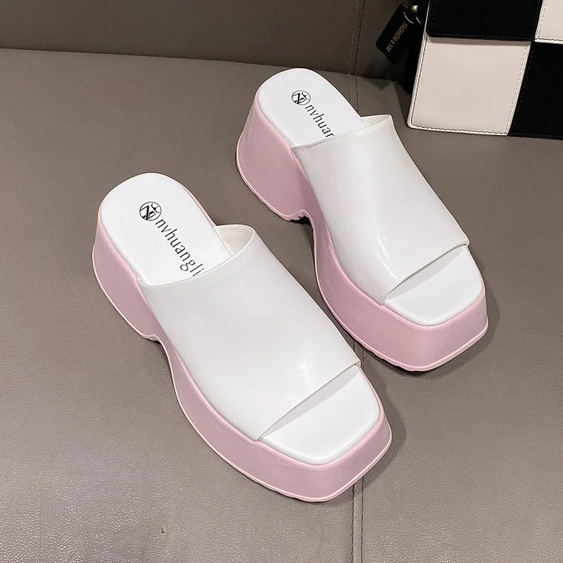 

Platform Wedges Rome Gladiator Women Slippers Summer New 2023 Fashion Sandals Mid Heels Dress Party Women Flip Flop Pumps Slides