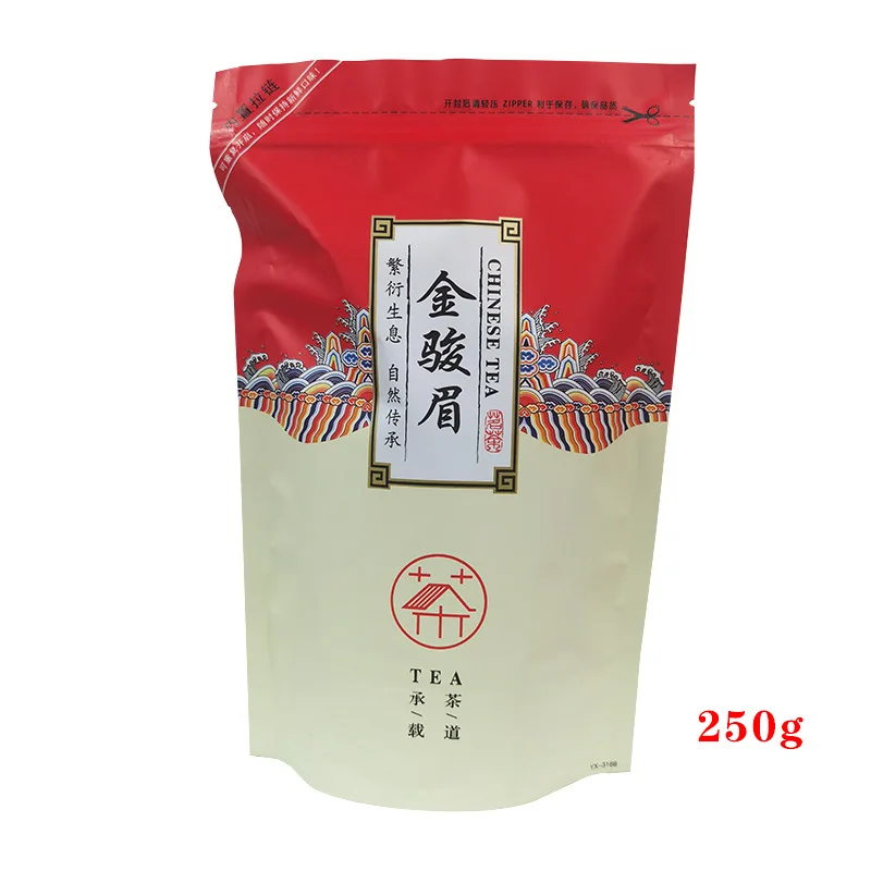 

250 г/500 г Китайский чайный набор Jinjunmei пакетики на молнии Wuyi jinjunmei черный улун чай перерабатываемый герметичный пакет без упаковки