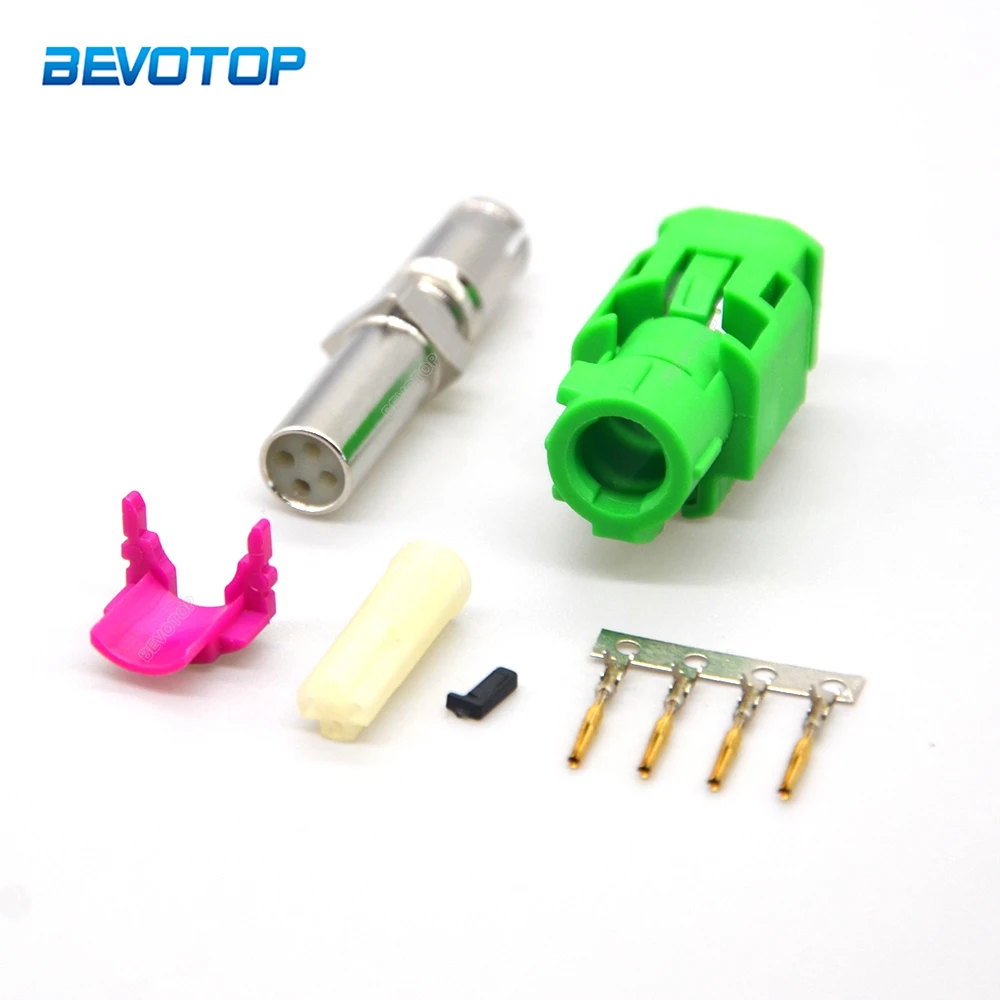 New Car HSD Cable Fakra Code L Crimp Female Straight 4pin Connector RF Coaxial Connector for Dacar 535 4-Core Coaxial Cable
New Car HSD Cable Fakra Code L Crimp Female Straight 4pin Connector RF Coaxial Connector for Dacar 535 4-Core Coaxial Cable