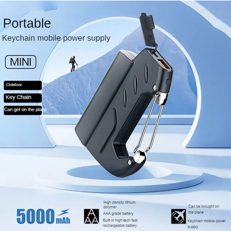 Mini Power Bank 5000mAh Portable Emergency Charger Keychain Mobile Phone External Battery PoverBank For iPhone Samsung
Mini Power Bank 5000mAh Portable Emergency Charger Keychain Mobile Phone External Battery PoverBank For iPhone Samsung