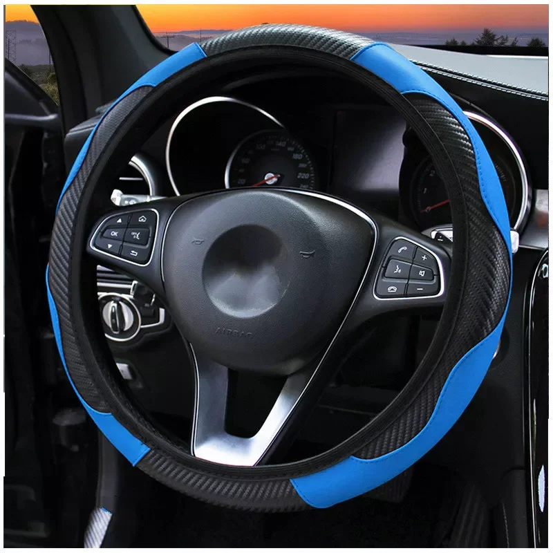 Fiber Car Steering Wheel Cover Breathable Anti Slip PU Leather universal 37-38cm Steering Covers Decoration Accessories
Fiber Car Steering Wheel Cover Breathable Anti Slip PU Leather universal 37-38cm Steering Covers Decoration Accessories