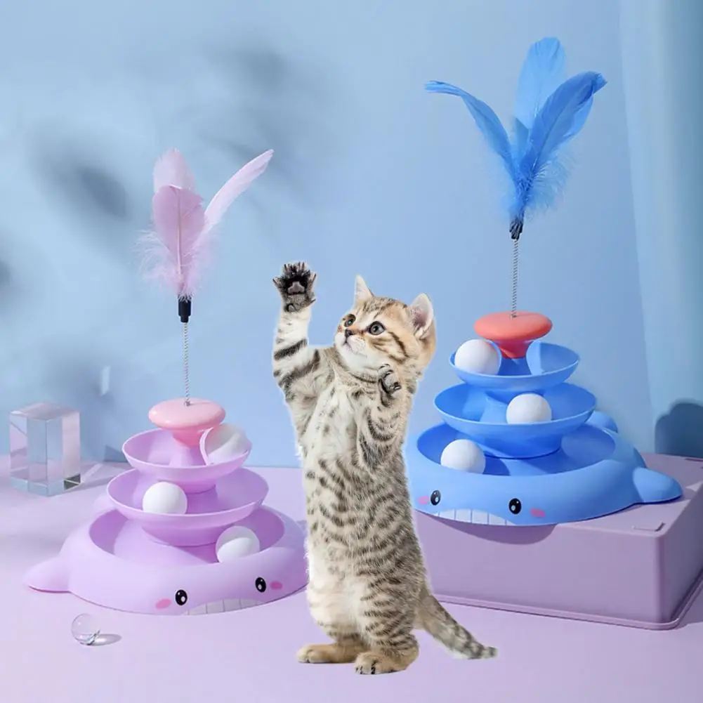 

Pet Toy Cute Cat Toy Cat Toy Set Fluffy Feather Turntable for Endless Pet Entertainment Enhance Playtime with Whimsical