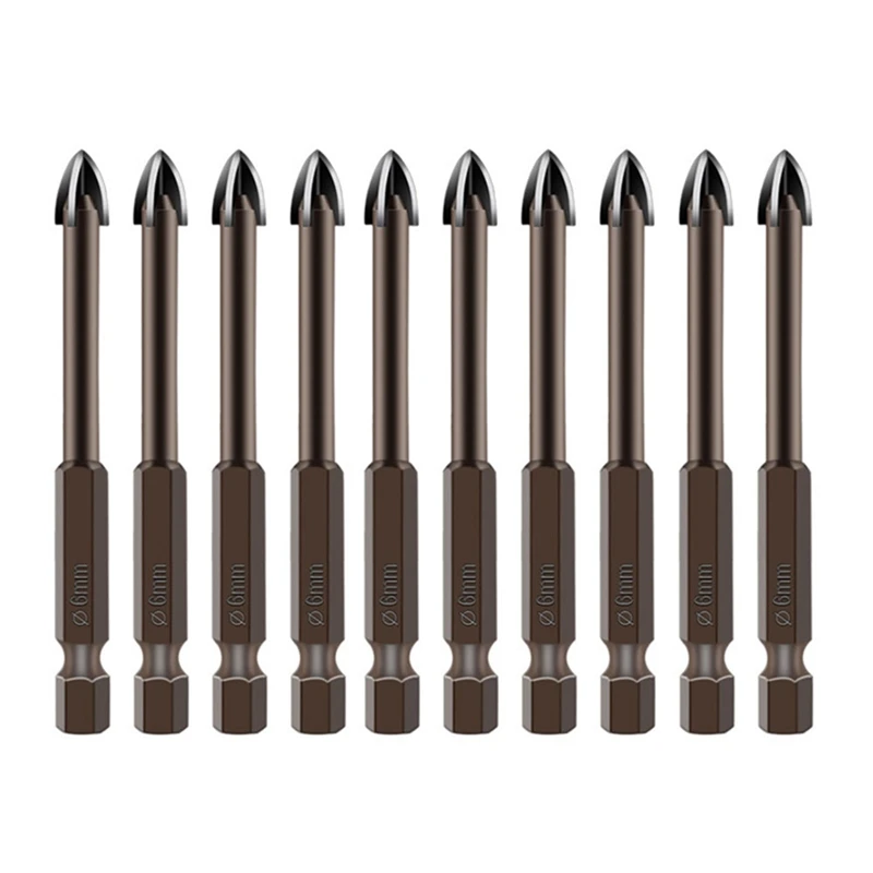 6Mm Efficient Universal Drilling Tool Multifunctional Cross Drill Bit Tile Concrete Glass Wall Hole Opening Tools 10Pcs
6Mm Efficient Universal Drilling Tool Multifunctional Cross Drill Bit Tile Concrete Glass Wall Hole Opening Tools 10Pcs
