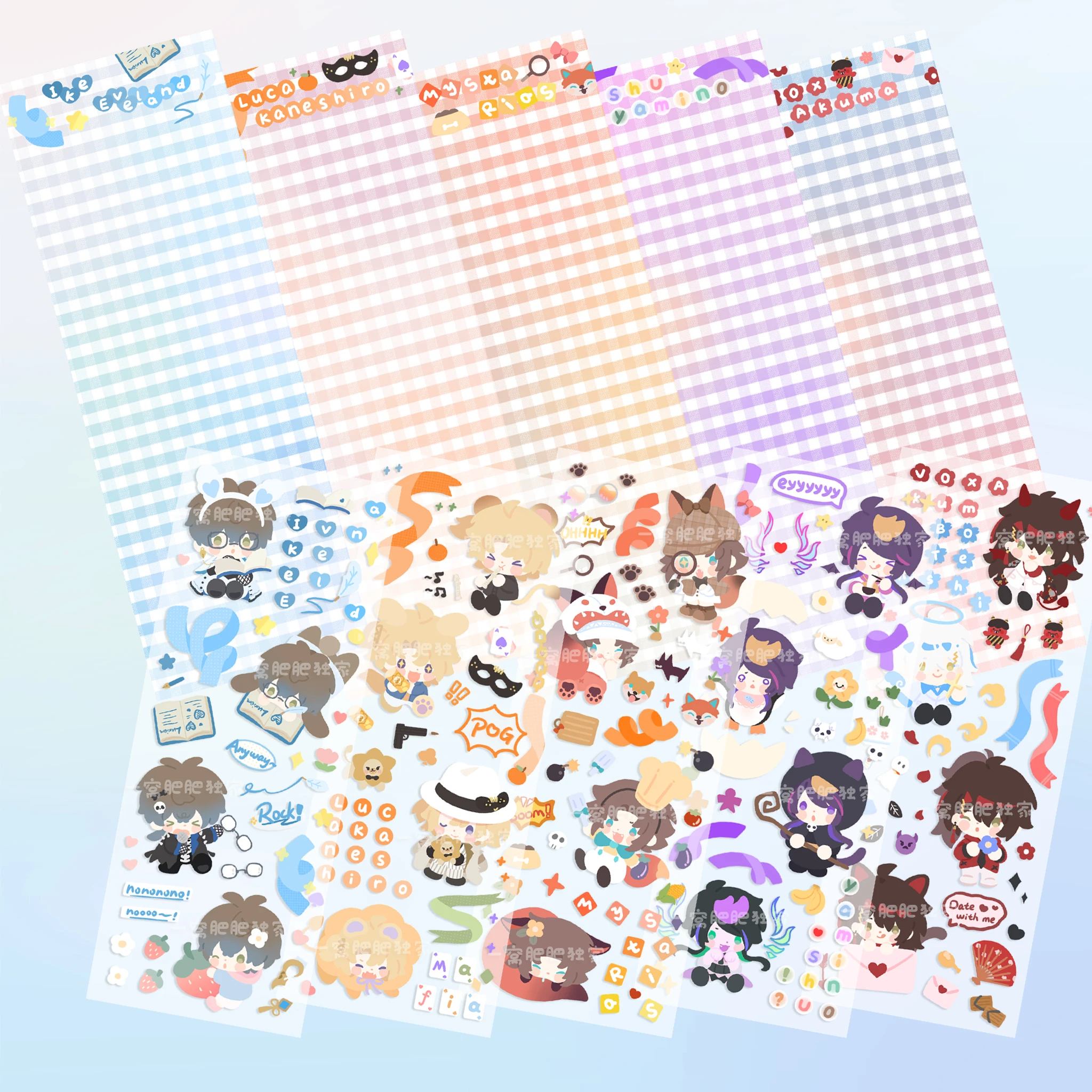 Anime Luxiem Luca Shu Ike Vox Mysta Sticker Cosplay Cartoon Family portrait Motorcycle Phone Adhesive Sticker Gifts
Anime Luxiem Luca Shu Ike Vox Mysta Sticker Cosplay Cartoon Family portrait Motorcycle Phone Adhesive Sticker Gifts