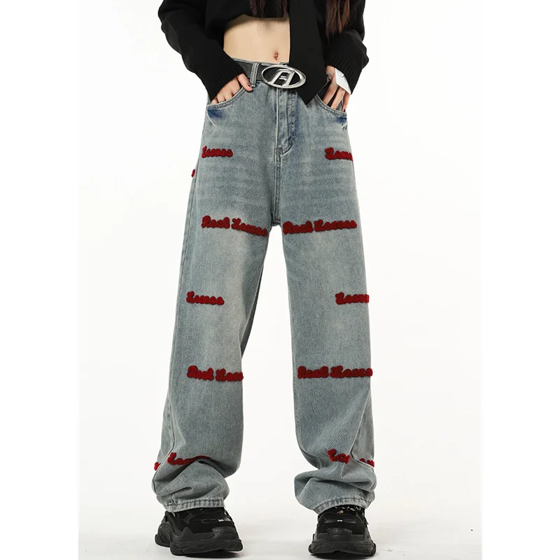 2023 New Vintage Blue High Waist Women Jeans Embroidery Fashion Streetwear Wide Leg Jean Winter Trouser Straight Denim Pants
2023 New Vintage Blue High Waist Women Jeans Embroidery Fashion Streetwear Wide Leg Jean Winter Trouser Straight Denim Pants