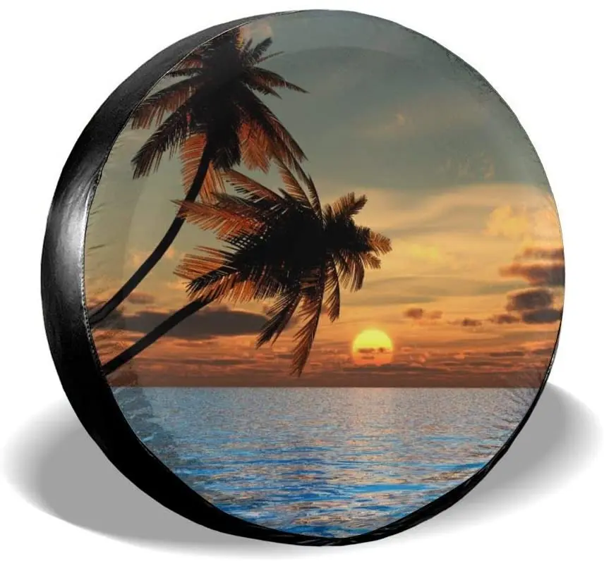 Beach Sunset Tire Cover Coconut Palm car Accessories Spare tire Cover Polyester Universal dustproof and Waterproof tyre Cover Us
Beach Sunset Tire Cover Coconut Palm car Accessories Spare tire Cover Polyester Universal dustproof and Waterproof tyre Cover Us
