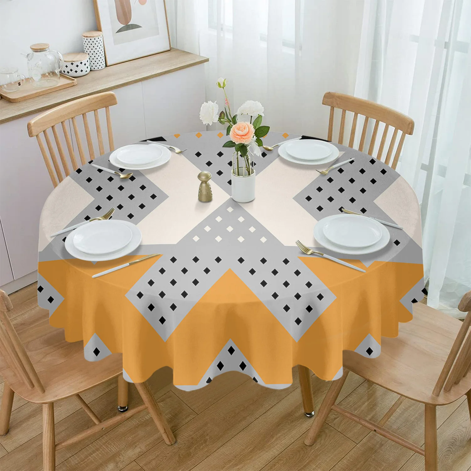 Modern Art Geometric Figures Polka Dots Waterproof Tablecloth Wedding Home Kitchen Dining Room Table Decor Round Table Cover
Modern Art Geometric Figures Polka Dots Waterproof Tablecloth Wedding Home Kitchen Dining Room Table Decor Round Table Cover