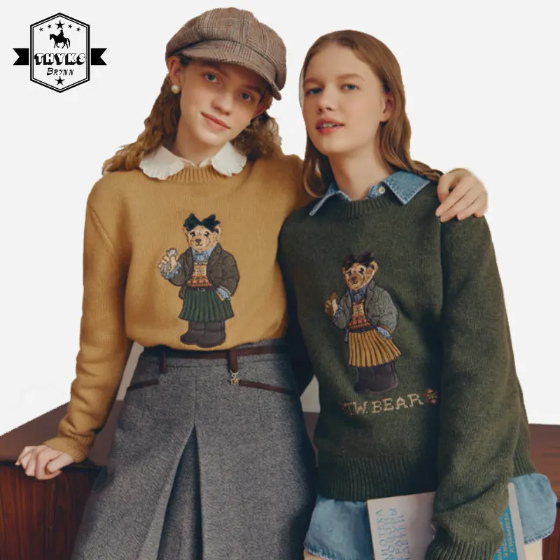 Vintage Winter Bear Sweater Embroidery Cartoon Women Pullover Hoodies Full Sleeve Thick Fabric Lady Loose Sweatshirt Men Jersey
Vintage Winter Bear Sweater Embroidery Cartoon Women Pullover Hoodies Full Sleeve Thick Fabric Lady Loose Sweatshirt Men Jersey