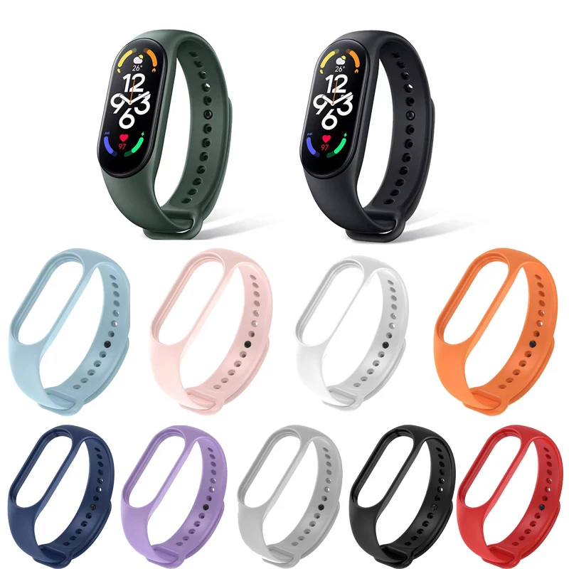 Силиконовый ремешок для спортивного смарт-браслета Mi band 7 
Силиконовый ремешок для спортивного смарт-браслета Mi band 7