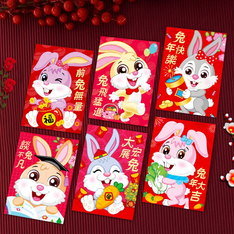 6Pcs Red Envelopes Set 2023 Chinese Spring Festival New Year Creative Cartoon Cute Rabbit Zodiac Mini Money Red Bags Wholesale
6Pcs Red Envelopes Set 2023 Chinese Spring Festival New Year Creative Cartoon Cute Rabbit Zodiac Mini Money Red Bags Wholesale