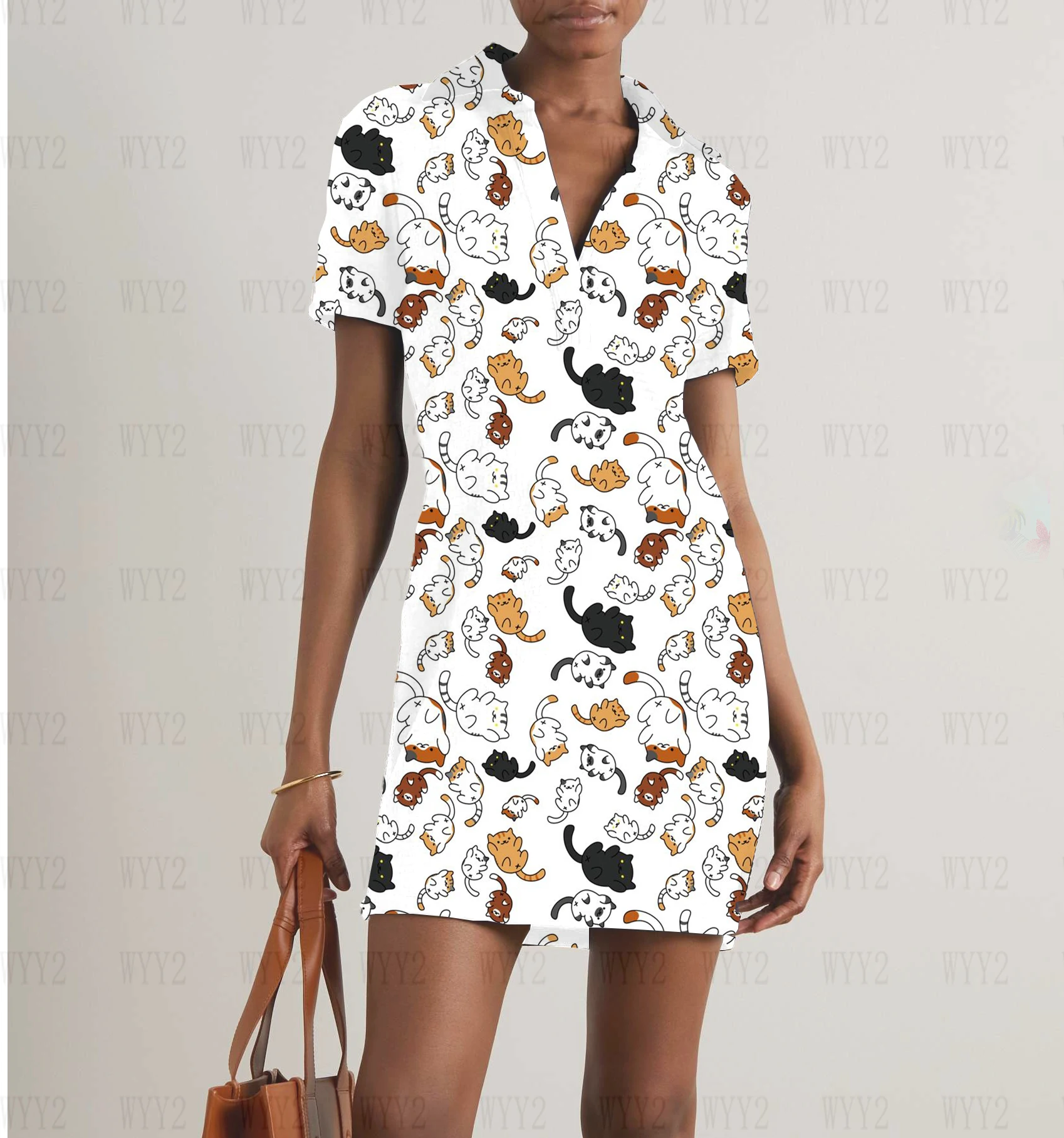 Elegant Summer Ladies Casual Street 2023 Cartoon Cat Print Button V Neck Ladies Polo Dress Y2k Ladies Beach Dress
Elegant Summer Ladies Casual Street 2023 Cartoon Cat Print Button V Neck Ladies Polo Dress Y2k Ladies Beach Dress