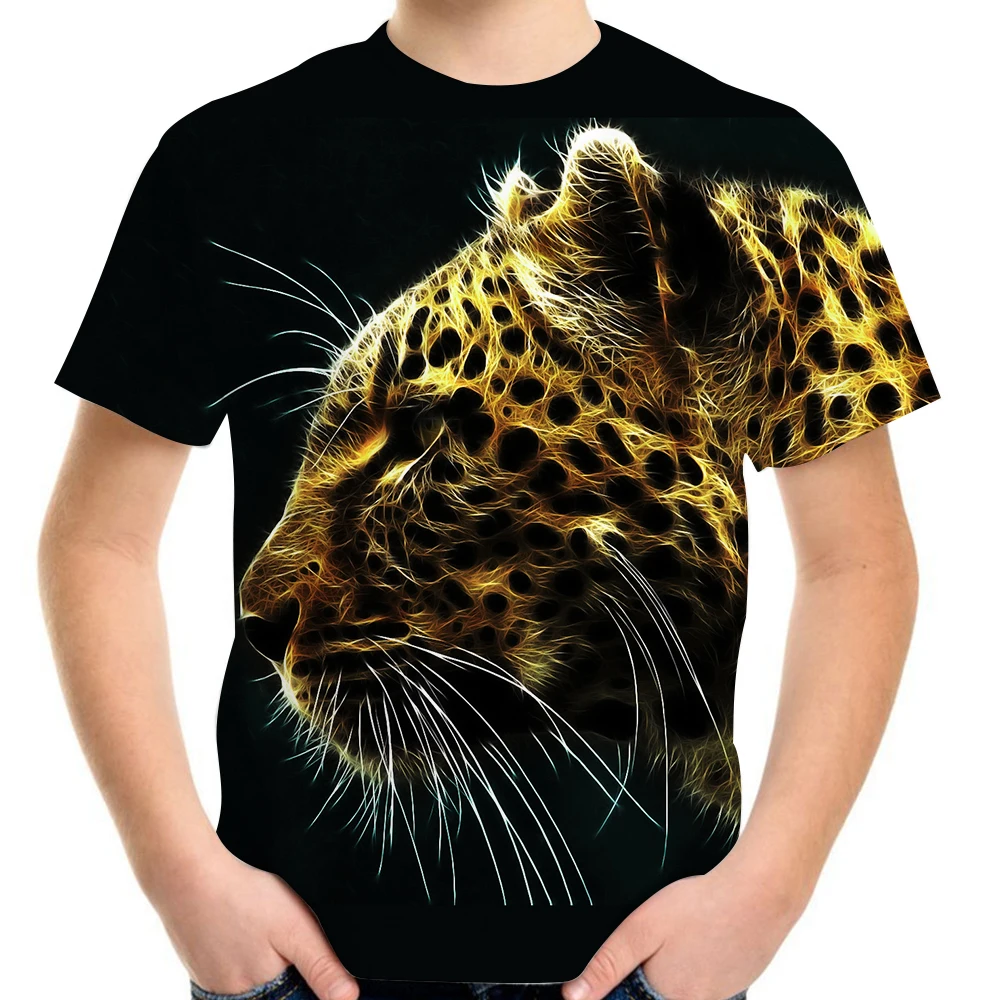 

Animal Leopard Tiger Print Children 3D T-Shirt Summer Boy Girl Fashion Clothes T Shirt 4-20Y Kids Teen Baby Cool Party Tees Tops