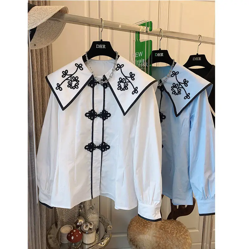 SuperAen New Chinese Style Printing Button Up Shirt Full Sailor Collar Casual Women's Top 2022 Spring
SuperAen New Chinese Style Printing Button Up Shirt Full Sailor Collar Casual Women's Top 2022 Spring