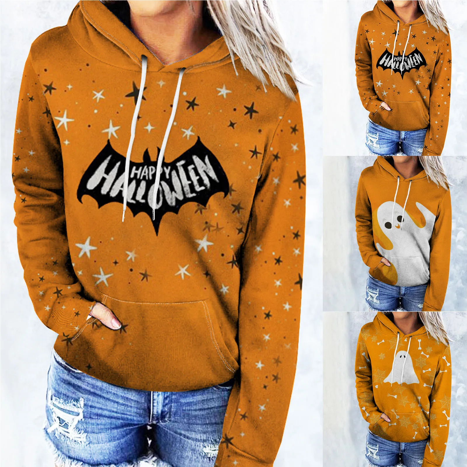 Women's Casual Hoodies Halloween Print Long Sleeve Lightweight Pullover Sweatshirt Tops Fall Clothes Half Snap Pullover Women
Women's Casual Hoodies Halloween Print Long Sleeve Lightweight Pullover Sweatshirt Tops Fall Clothes Half Snap Pullover Women