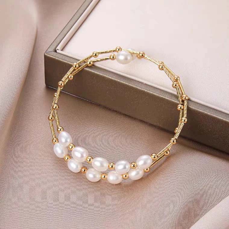 Elegant Natural Freshwater Pearl Bangle Elastic Rice Pearl Bracelet Jewelry Women Gifts
Elegant Natural Freshwater Pearl Bangle Elastic Rice Pearl Bracelet Jewelry Women Gifts