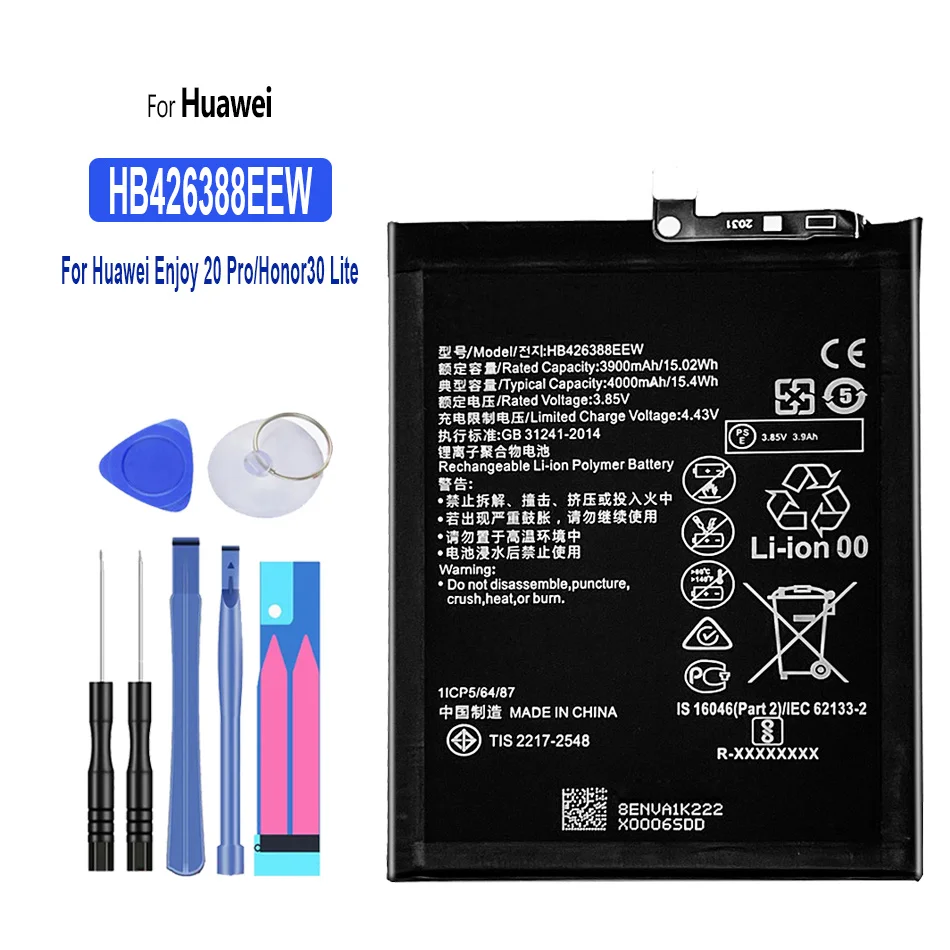 Battery HB3973A5ECW/HB4073A5ECW 5000mAh For Huawei Mate 20 X 20X / Honor Note 10 Note10 / Honor 8X Max
Battery HB3973A5ECW/HB4073A5ECW 5000mAh For Huawei Mate 20 X 20X / Honor Note 10 Note10 / Honor 8X Max