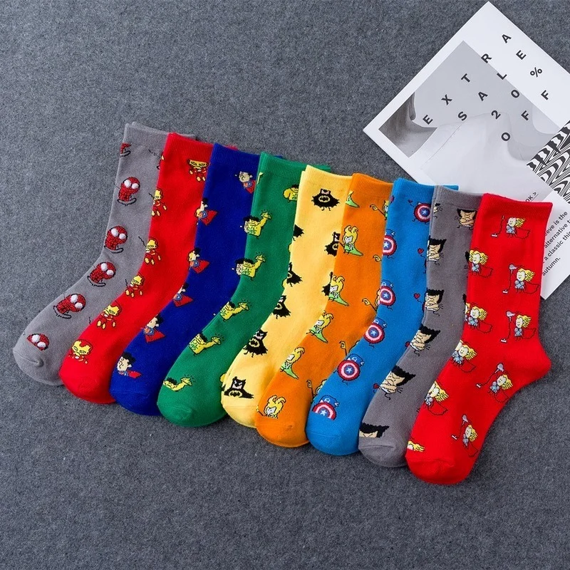 Disney Marvel Cartoon Adult Socks Anime Figure Iron Man Hulk Spiderman Casual High Socks xxx Boys and Girls Sports Socks
Disney Marvel Cartoon Adult Socks Anime Figure Iron Man Hulk Spiderman Casual High Socks xxx Boys and Girls Sports Socks