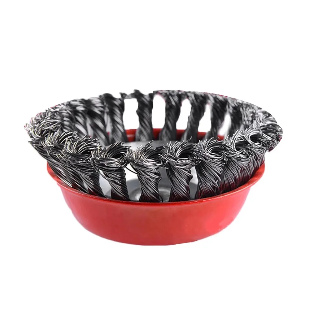 1PC 4inch 100mm Knot Wire Brush Wheel Thread Home Garden Tools Workshop Equipment Grinders For Angle Grinder TE242 14mm
1PC 4inch 100mm Knot Wire Brush Wheel Thread Home Garden Tools Workshop Equipment Grinders For Angle Grinder TE242 14mm