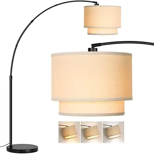 Floor Lamps for Living Room, Contemporary Height Adjustable Standing Tall Lamp with Marble Base and Unique Double Drum Fabric Sh
Floor Lamps for Living Room, Contemporary Height Adjustable Standing Tall Lamp with Marble Base and Unique Double Drum Fabric Sh