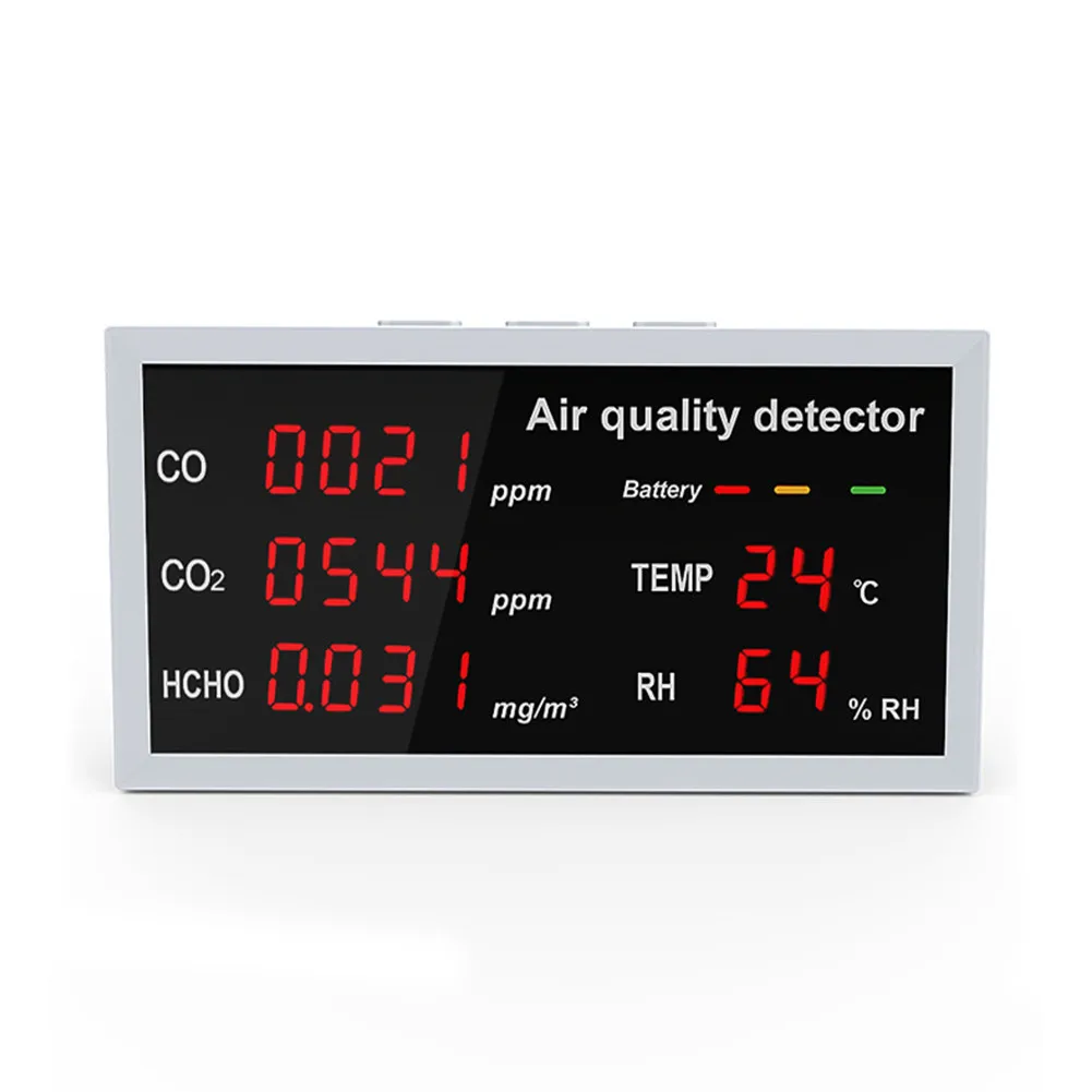 Air Quality Monitoring Sensor For House HCHO/CO/CO2 Air Temperature And Humidity Detector Monitor With Charging Cable
Air Quality Monitoring Sensor For House HCHO/CO/CO2 Air Temperature And Humidity Detector Monitor With Charging Cable