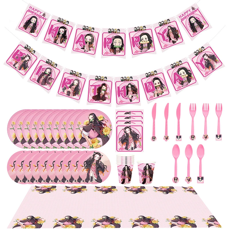 Kimetsu no Yaiba Party Supplies Demon Slayer Disposable tableware Plate Cup Napkin Kids Boy Anime Cake Topper Spiral Toy Ballons
Kimetsu no Yaiba Party Supplies Demon Slayer Disposable tableware Plate Cup Napkin Kids Boy Anime Cake Topper Spiral Toy Ballons