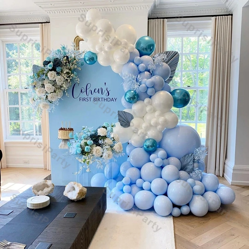 106pcs Macaron Blue Balloon Garland Wedding Decoration Chrome Blue White Balloons Baby Shower Family Activity Birthday Party
106pcs Macaron Blue Balloon Garland Wedding Decoration Chrome Blue White Balloons Baby Shower Family Activity Birthday Party