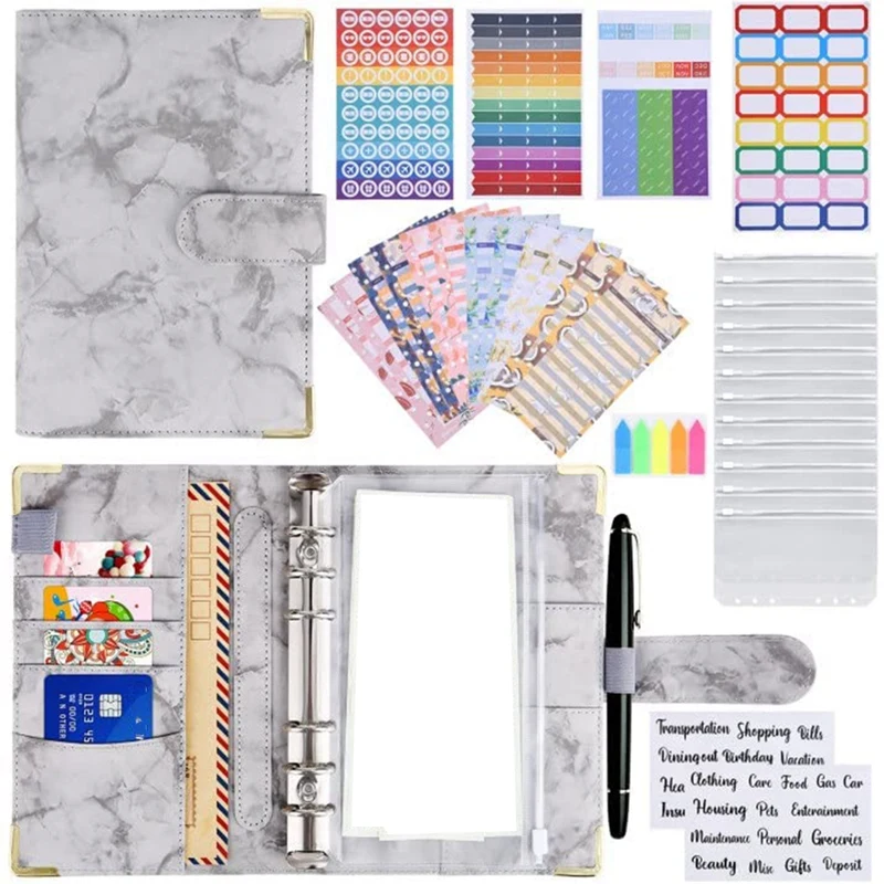 6-Ring Notebook Binder,With 12Clear Color Zipper Pockets For Organizing Documents,Budget Sorter For Storing Cards Photos
6-Ring Notebook Binder,With 12Clear Color Zipper Pockets For Organizing Documents,Budget Sorter For Storing Cards Photos