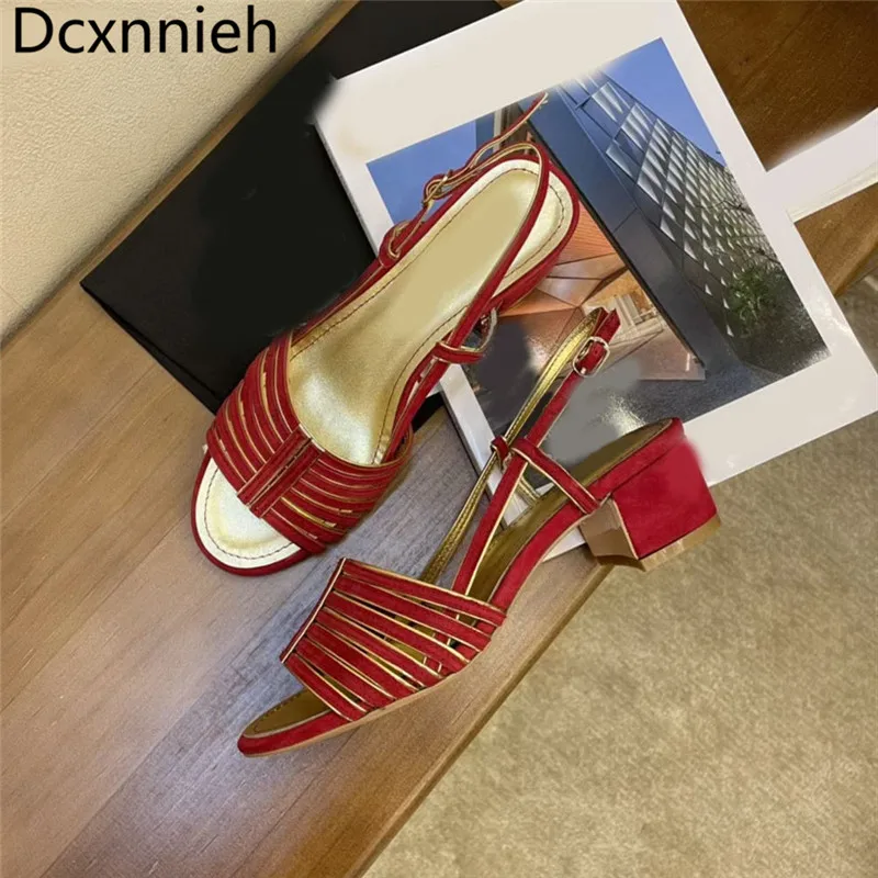 Summer New Fashion Round Toe Open Toe Sandals Woman Square Heel Real Leather Sandals Casual Shallow Mouth Sandals Women 2022
Summer New Fashion Round Toe Open Toe Sandals Woman Square Heel Real Leather Sandals Casual Shallow Mouth Sandals Women 2022