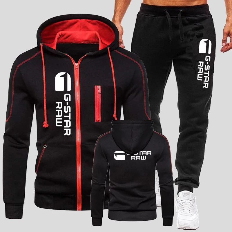 Gstar Print Tracksuits Spring Zipper Hoodie and Jogging Pants Suits Solid Color Running Suit Windproof Motorcycle Set For male.
Gstar Print Tracksuits Spring Zipper Hoodie and Jogging Pants Suits Solid Color Running Suit Windproof Motorcycle Set For male.