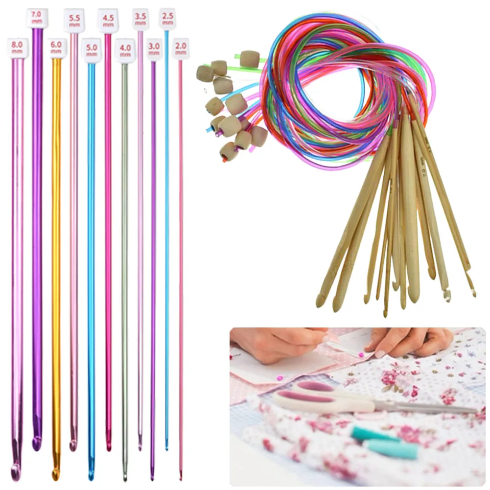 23x Tunisian Crochet Hooks Set 3-10mm Cable Carbonized Bamboo Knitting Needles With Beads For Christmas, Holidays, Mother's Day
23x Tunisian Crochet Hooks Set 3-10mm Cable Carbonized Bamboo Knitting Needles With Beads For Christmas, Holidays, Mother's Day