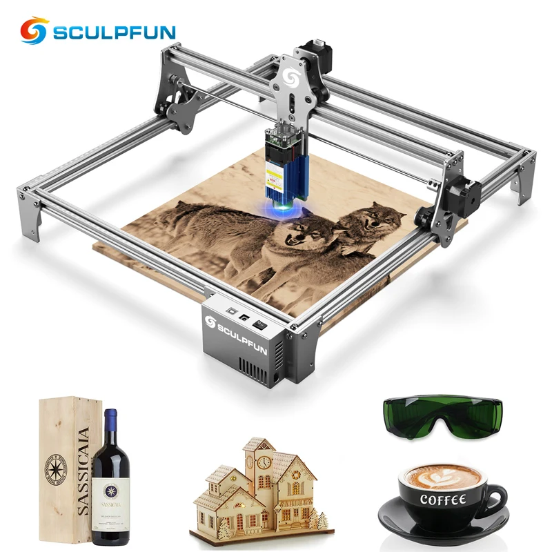 Лазерный гравировальный станок SCULPFUN S6 Pro 60 Вт ультратонкий лазерный резак по