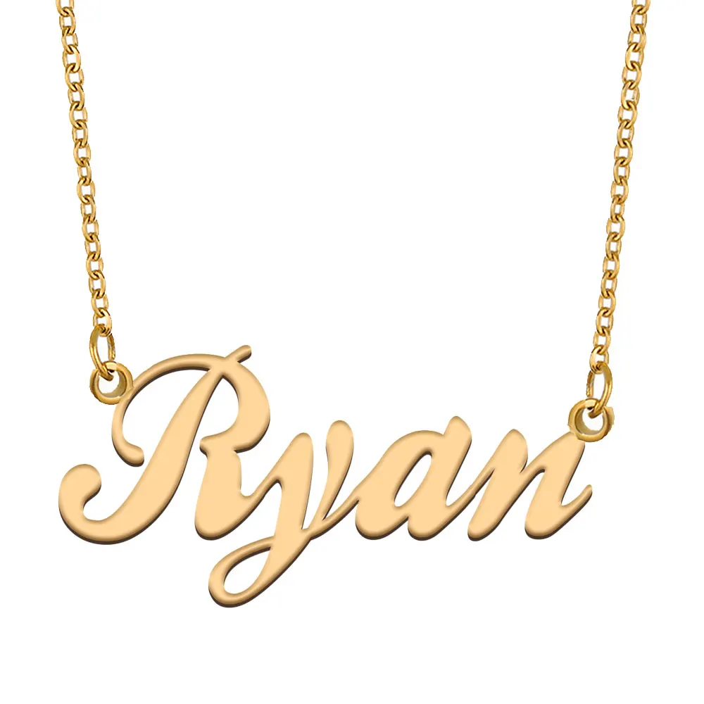 

Ryan Name Necklace for Women Stainless Steel Jewelry Gold Plated Nameplate Chain Pendant Femme Mothers Girlfriend Gift