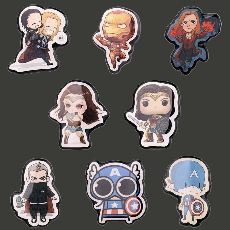 

Disney Marvel Movie The Avengers Lovely Cartoon Brooches Thor Loki Iron Man Captain America Scarlet Witch Cute Badges