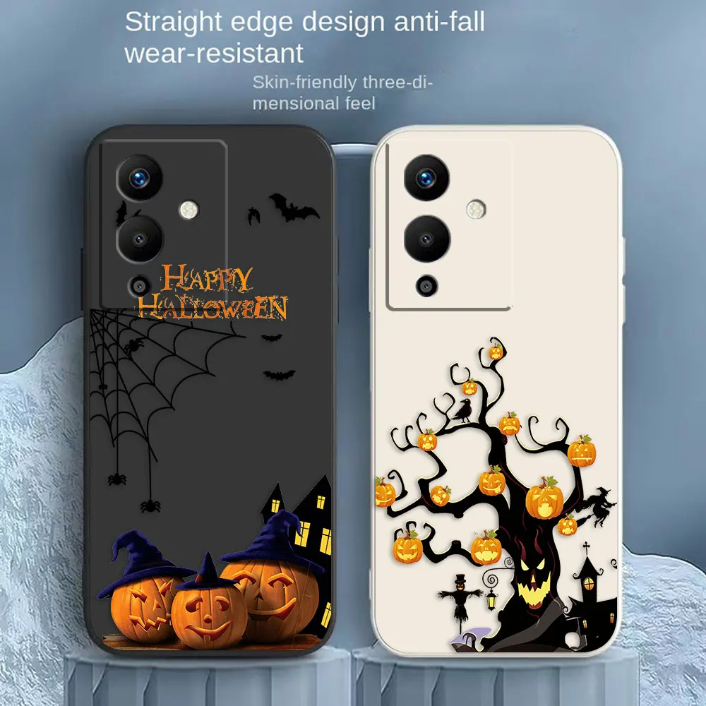 

Happy Halloween Bat Pumpkin Phone Case For Infinix SPARK NOTE 10 11 12 G96 8 SMART 5 6 7 POVA 3 4 PRO Silicone Case Funda Shell