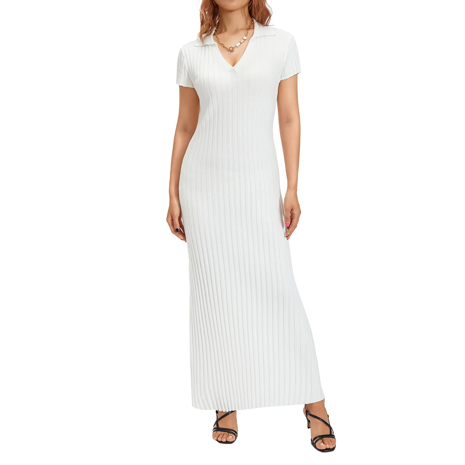 Women Knit Long Dress Elegant Short Sleeve V Neck Ribbed Solid Color Loose Summer Going Out Dress Casual Streetwear Clubwear
Women Knit Long Dress Elegant Short Sleeve V Neck Ribbed Solid Color Loose Summer Going Out Dress Casual Streetwear Clubwear